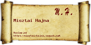 Misztai Hajna névjegykártya